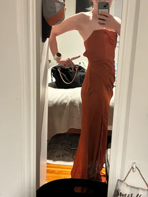 Azazie Burnt Orange Dress thumbnail 3