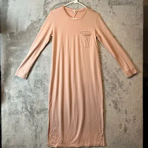 Cuyana Womens Pima Cotton Midi Dress Long Sleeve Keyhole Back Pink Size Small‎ thumbnail 1
