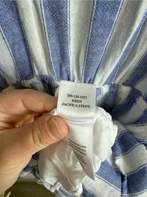 Rails Wren Pacifica Stripe Linen Blend Kaftan Dress Blue White Size Medium thumbnail 12