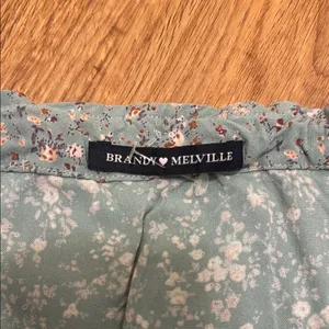 Brandy Melville O/S Sage Green Kenzo Ditsy Floral Ruffle Mini Skirt Drawstring thumbnail 6