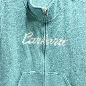 Carhartt Blue Fleece Vest Spell Out Full Zip Front Pockets Women’s Size 2XL thumbnail 2