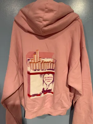 Boys Lie Hoodie No Smoke Without Fire Baby Pink thumbnail 3