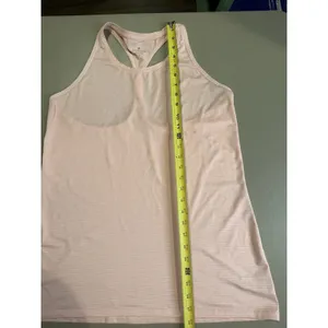 Athleta Racerback Top Women’s Large L Striped Peach pink Performance Yoga Gym thumbnail 6