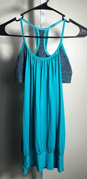 232. Lululemon Teal Turquoise Flowy Racerback Tank Built In Bra thumbnail 1