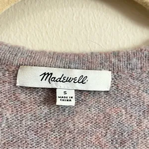 Madewell Kent Cardigan Sweater in Coziest Wool Yarn Heather Purple Pink Sz M thumbnail 7