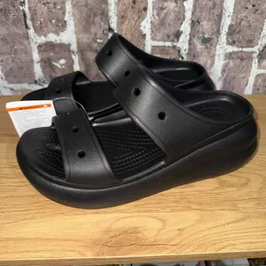 Crocs Classic Crush Sandal Womens 10 Mens 8 Black Platform Slides New NWT thumbnail 3