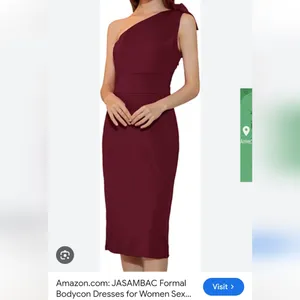 Formal Sexy Bow Elegant One-Shoulder Burgundy Dress Wine Red New Witg Tags XL thumbnail 2