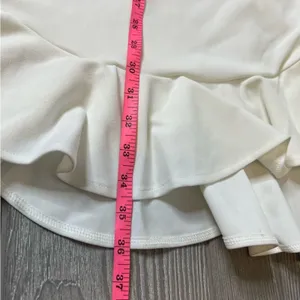 NWT Selfie Leslie Cupid's Bow‎ V-Neckline Ruffle Shoulder Bodycon Dress White XL thumbnail 5