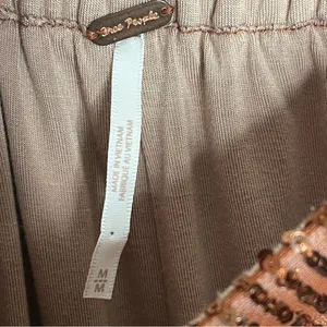 Free People Morelia Bronze Sequin Jogger Pants Sz M Shiny Sparkly Party Festival thumbnail 9