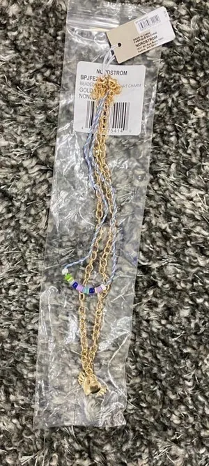 BP Beaded Choker with Heart Charm​​​​​​​​​​​ thumbnail 1