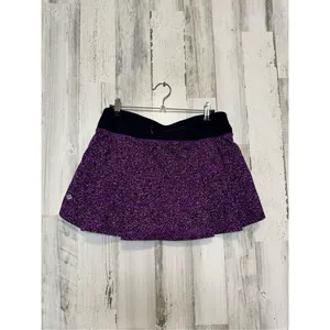 Lululemon Purple Speckled Athletic Skort Size 6 Built-In Shorts Zipper Pocket thumbnail 4