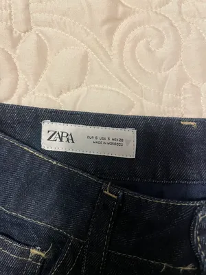 ZARA Bubble Dark Wash Jean skirt thumbnail 4