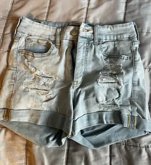 Distressed Blue Aeropostale Denim Shorts thumbnail 1
