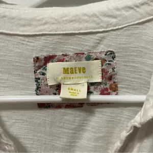 Anthropologie Maeve White Button Down Top thumbnail 5