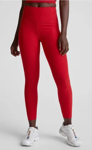Beyond Yoga Spacedye Caught in the Midi High Waisted Leggings in Holly Red Large thumbnail 1