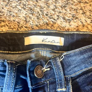 Kancan Womens Dark Wash Distressed Button Fly Skinny Jeans‎ KC6192D Size 23 thumbnail 3