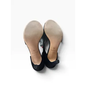 Cole Haan Bethany Open Toe Pump 7 Black Suede d'Orsay Stiletto Heels thumbnail 8