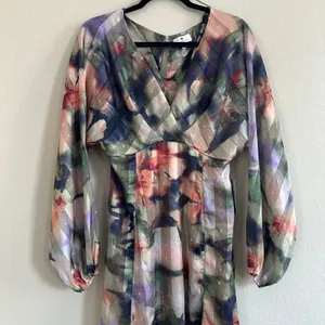 Socialite Chiffon Floral Midi Dress Womens Medium Side Slit‎ Party Guest Spring thumbnail 6