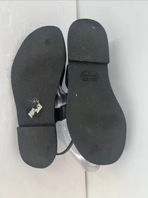 ARKET Black Leather Thong Sandals Women’s EU 38 with gold made in Portugal thumbnail 9