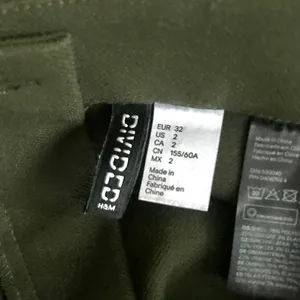 DIVIDED H&M Olive Military Skirt Gold Button Sz 2 thumbnail 4