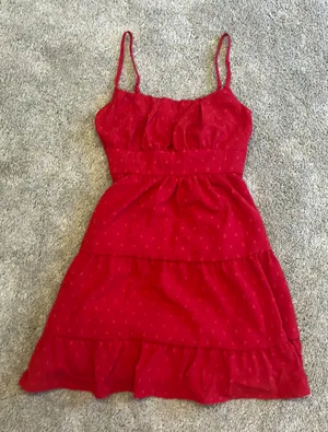Red Embroidered Sundress Size XS thumbnail 1