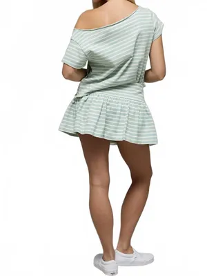 AE Striped Knit Mini Skort American Eagle NWT Gray Snow Green Size Small thumbnail 4