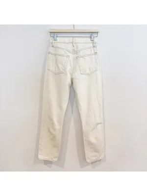 Frame Jeans Size 25 Off White Distressed High‎ Rise Button Fly Rigid Alternative thumbnail 10