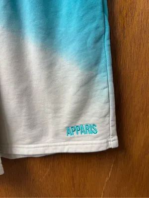 Apparis Roxy 100% Cotton Ombre Dip Dye Fleece Track Shorts Blue White Small thumbnail 5