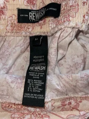 Rewash Mauve & Cream Floral Smocked Wide-Leg Pants - Size Medium (NWT) thumbnail 7