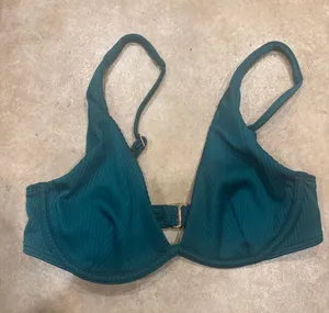 Hollister Underwire Ribbed Green Blue Bikini Top thumbnail 1