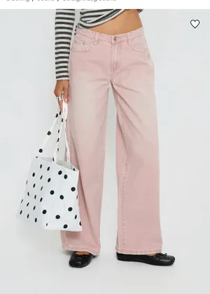Princess Polly Lucky Dip Mid Rise Straight Leg Jeans Washed Pink thumbnail 1