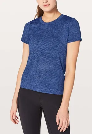 Lululemon Breeze By Short Sleeve in Blazer Blue / Black Size 4 thumbnail 1