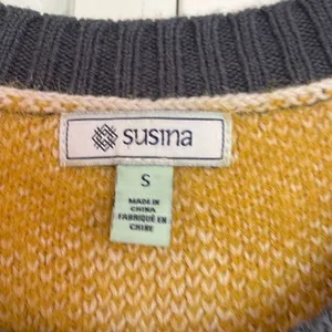 Susina yellow buffalo check cozy crewneck sweater small thumbnail 6