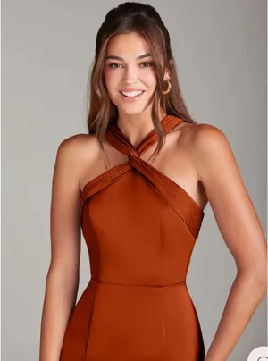 Azazie Rust Dress thumbnail 4