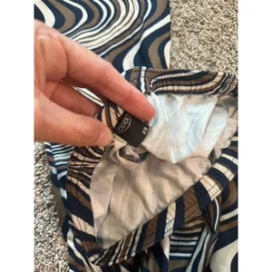 Cider‎ Womens XS Brown Navy Swirl Psychedelic Flare Leg High Waist Retro Pants thumbnail 5
