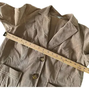 Kim Rogers Dark Academia Faux Suede Corduroy Blazer Jacket Two Button Pleated Pocket 10P thumbnail 13