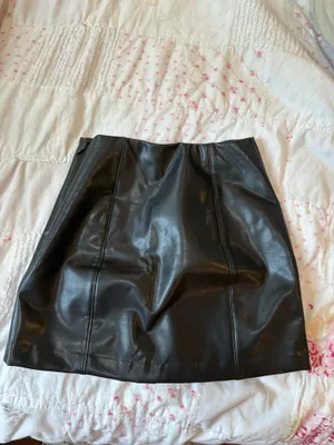 Abercrombie and fitch black leather mini skirt thumbnail 2