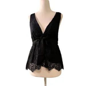 FREE PEOPLE NWT Peplum Black Lace Babydoll Tank thumbnail 2