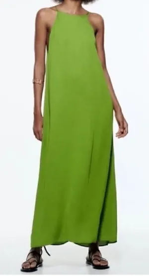 Zara Green MIDI Sleeveless Dress(Size Medium) thumbnail 1
