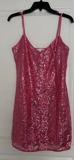 H&M Pink Sequin Mini Dress thumbnail 1