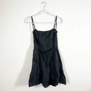 Reformation 100% Linen Black Mini Dress Open Back Size 6 thumbnail 3