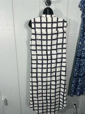 Crosby Black and White Button Down Dress Size Large EUC thumbnail 10