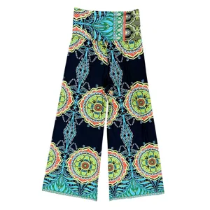 Flying Tomato "Midnight Mai Tai" Paisley Boho Palazzo Pants L Festival Hippie thumbnail 3