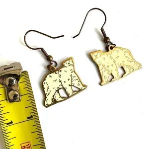 Sea World polar bear earrings Gold thumbnail 5