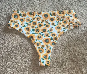 Sunflower Print Bikini Bottoms size medium floral sunflower high waisted bikini thumbnail 3