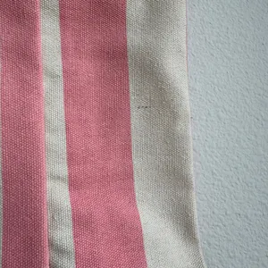 Sezane Paris Rue Large Pink White Stripe Shopper Tote Book Bag Fits All Cotton thumbnail 4
