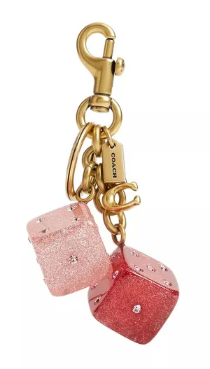 Coach Dice Bag Charm-Gold~Pink/Multi thumbnail 1