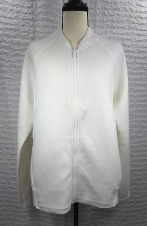Lululemon Going Places Jacket White Full Zip Bomber Style Stretch Size 10 thumbnail 1