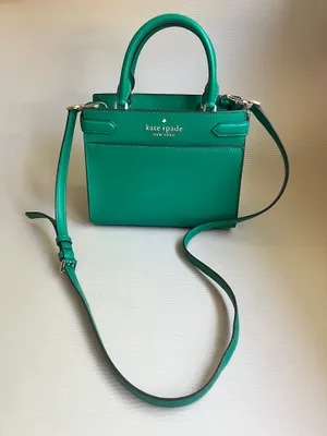 Kate Spade Staci Medium Satchel Green Saffiano Leather Crossbody Bag thumbnail 2