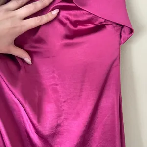 ELLIATT Dress Womens Extra Small Magenta Evening Gown Satin Halter Neck Floor Le thumbnail 5